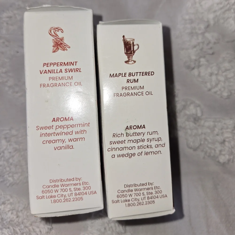 Fragrance Oil Set - Peppermint Vanilla Swirl & Maple Buttered Rum - Picture 4 of 8